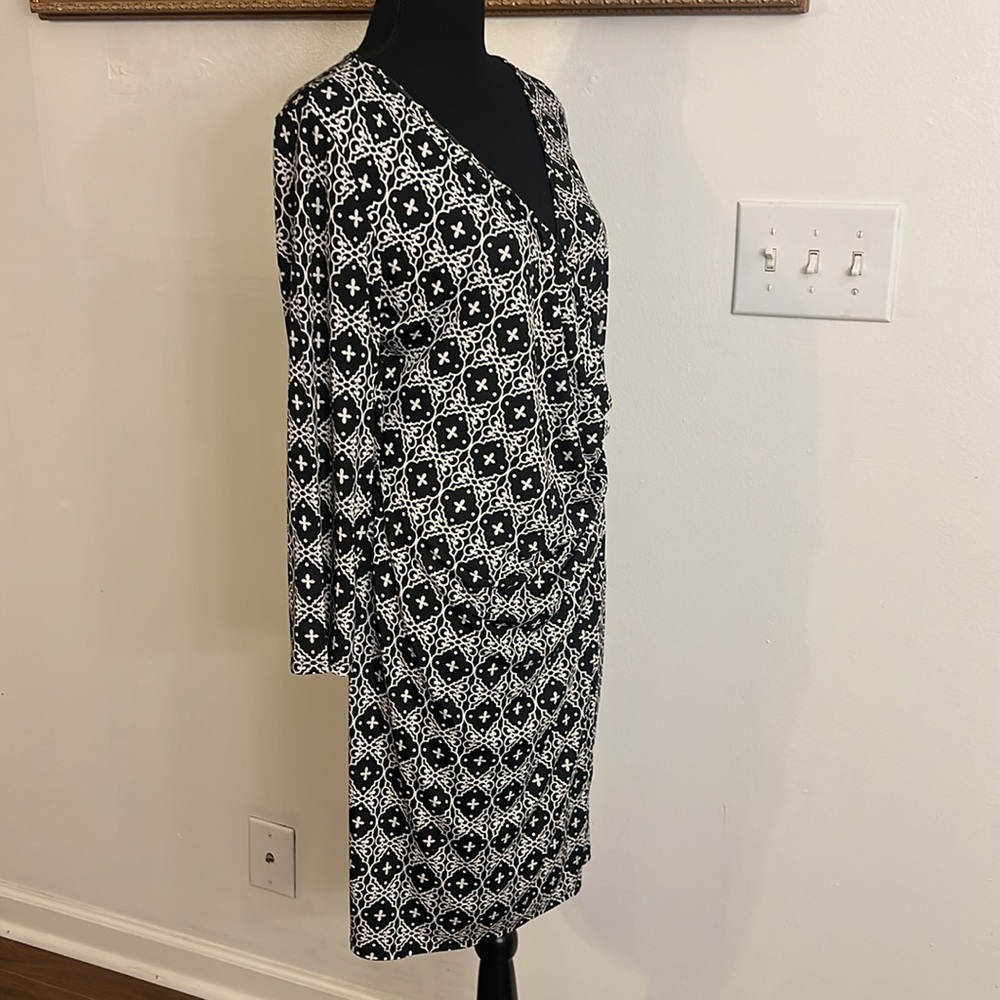 NWT Antonio Milani V-Neck Midi Dress, Sz. L. - Picture 3 of 11